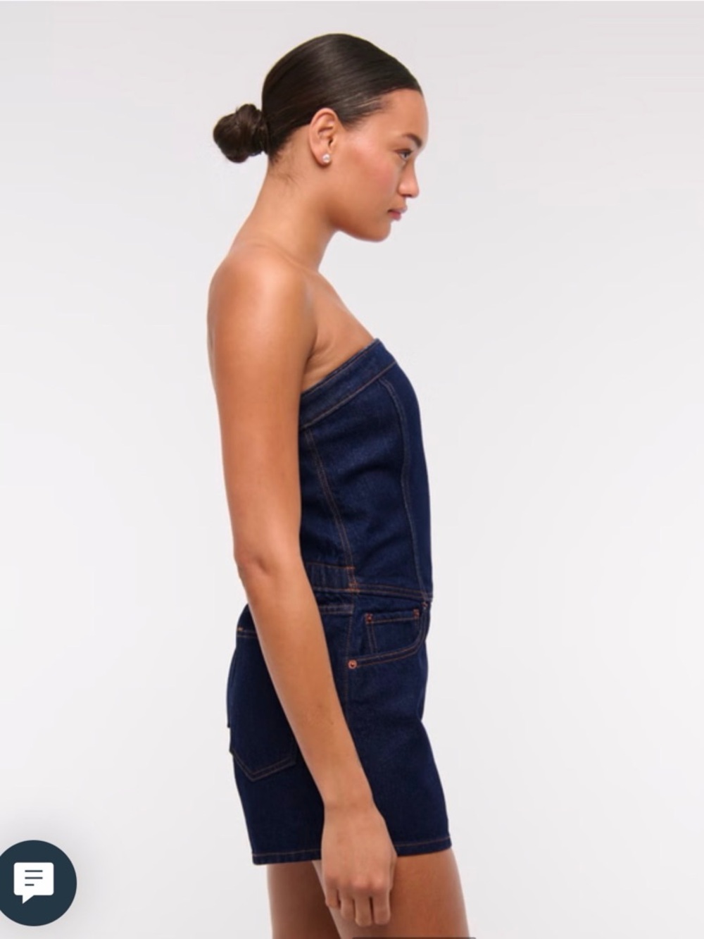 Abercrombie & Fitch Dark Blue Strapless Denim Romper - Picture 2 of 3